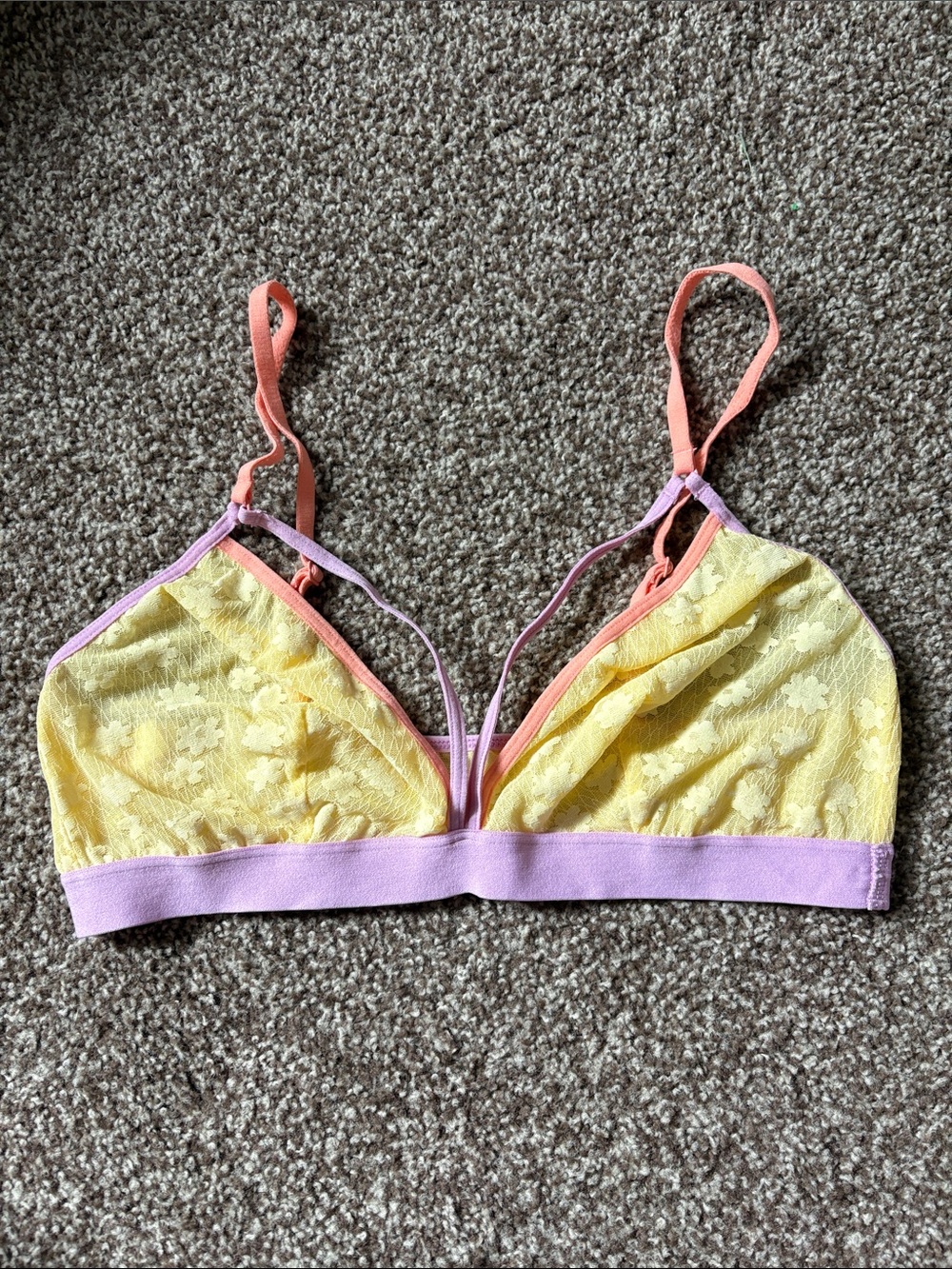 colorful lacy strappy bralette